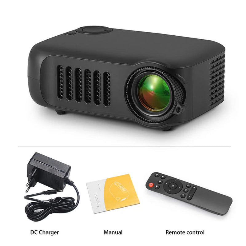 A2000 MINI Projector Home Cinema Theater Portable 3D LED Video Projectors Game Laser Beamer 4K 1080P via HD Port Smart TV BOX