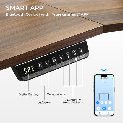 Standing Desk Electric Adjustable Height Desk, Computer Desk with Keyboard Tray 72" Gaming Desk Music Studio Desk Sit Stand up Desk LED Convertible Shelf,Dual Motor,Slot Design,Walnut